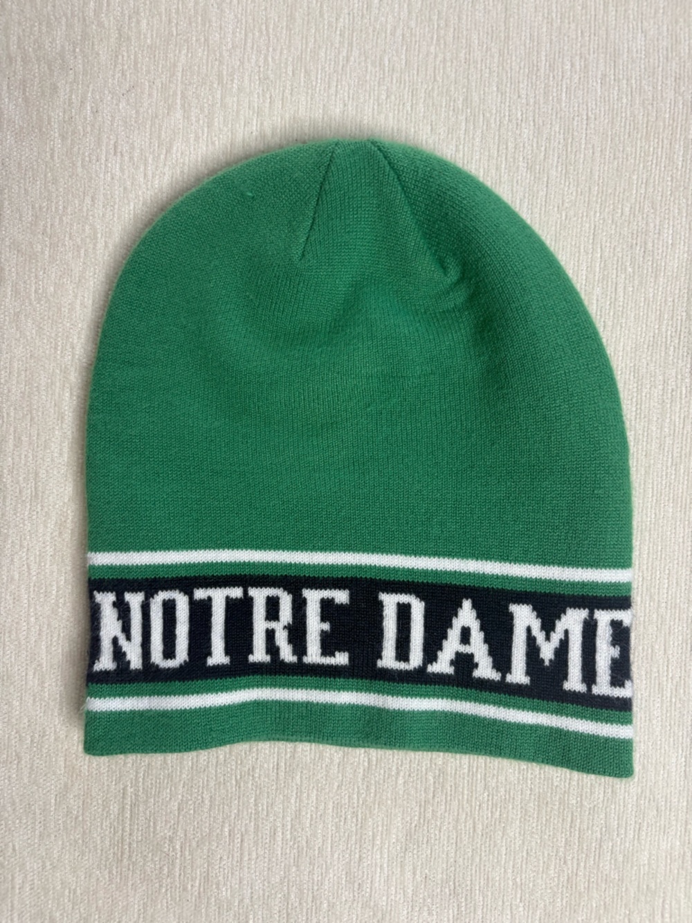 Under Armour Green Knit Beanie with White and Black Band